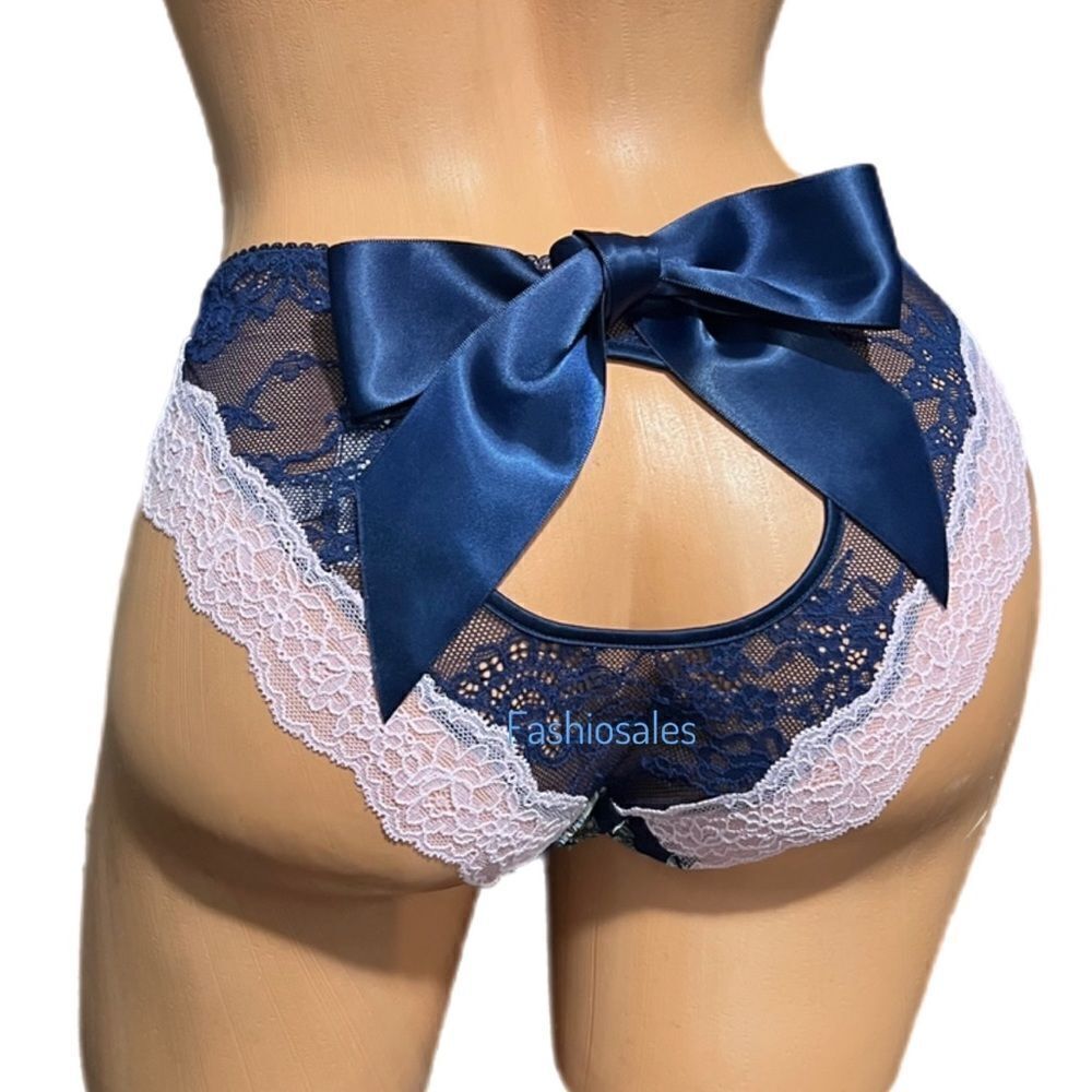 Victoria’s Secret Dream Angels floral appliqué mesh Satin bow cut out cheekini